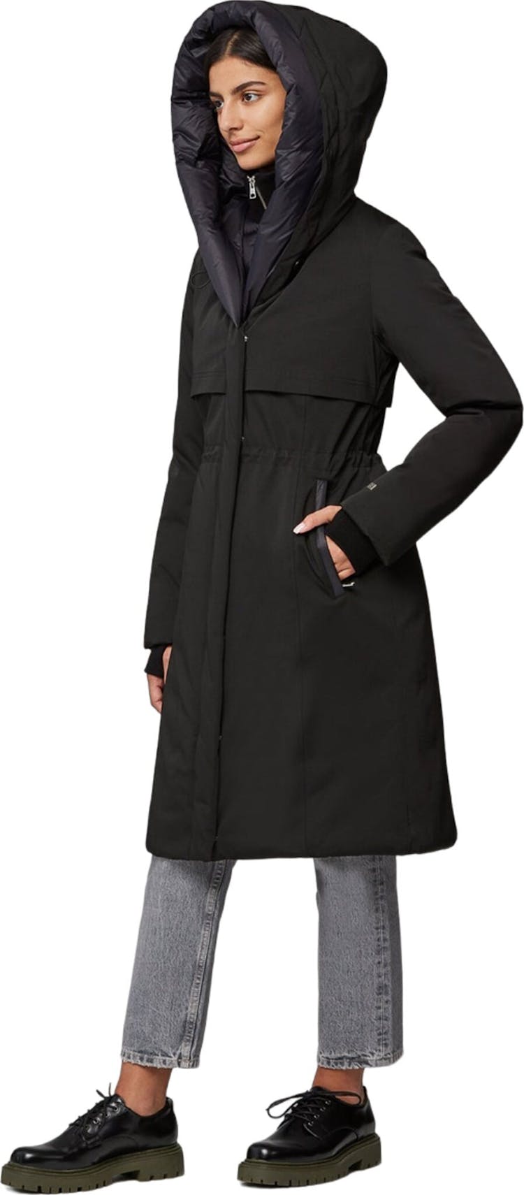 Product gallery image number 3 for product Samara-TD Semi-Fitted Classic Down Coat with Hood - Women's
